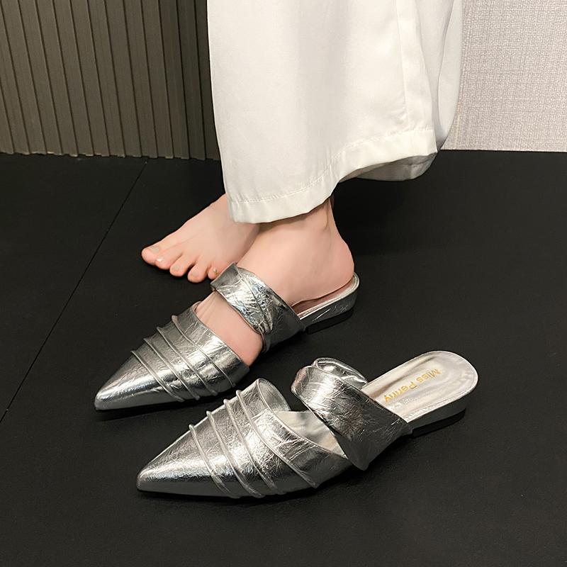 

Fashion Women Casual Style Slippers New Summer Comfort Shoes Women Home Outdoor Daily Sandals Lightweight Designer Slippers Slides Women 40 серебряный