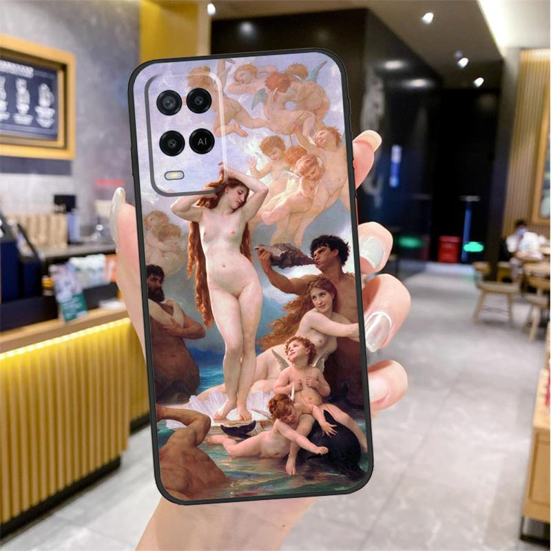Art Painting Birth Of Venus Case For Oppo A96 A76 A16 A17 A18 A60 A80 A40 A38 A58 A78 A98 A94 A74 A54 A15 A57 A77 A5 Pro