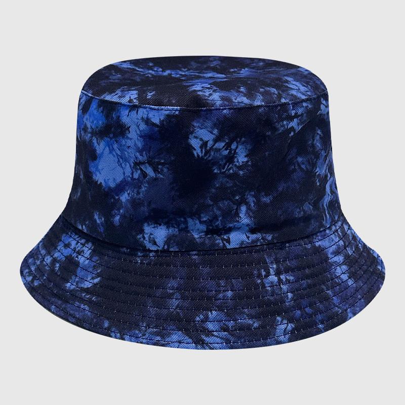 Neutral Summer Tie Dye Printed Fisherman Hat Outdoor Breathable Hat Sunshade