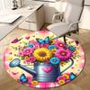 1pc Office Carpet Chair Mats Floral Watering Can with Hearts and Butterflies Perfect for Decorating Office Chairs, Living Rooms, Or Bedrooms