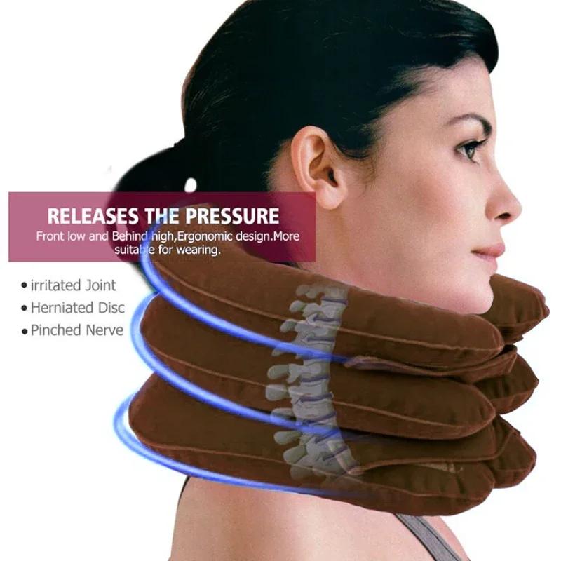 Inflatable Neck Stretcher Air Pillow Cervical Brace Traction Device Soft Collar for Pain Relief Dropshipping