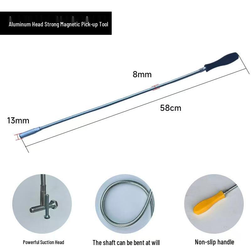 Bendable Magnetic Pickup Tool - Strong Auto Repair Aid