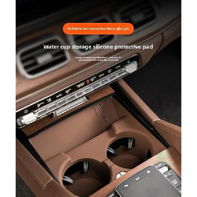 Wasserbecherhalter und kabelloses Ladepad für Mercedes 24-2025GLE W167 350 v167 Coupé gls x167 450 500e 350d Ausstattung Zubehör