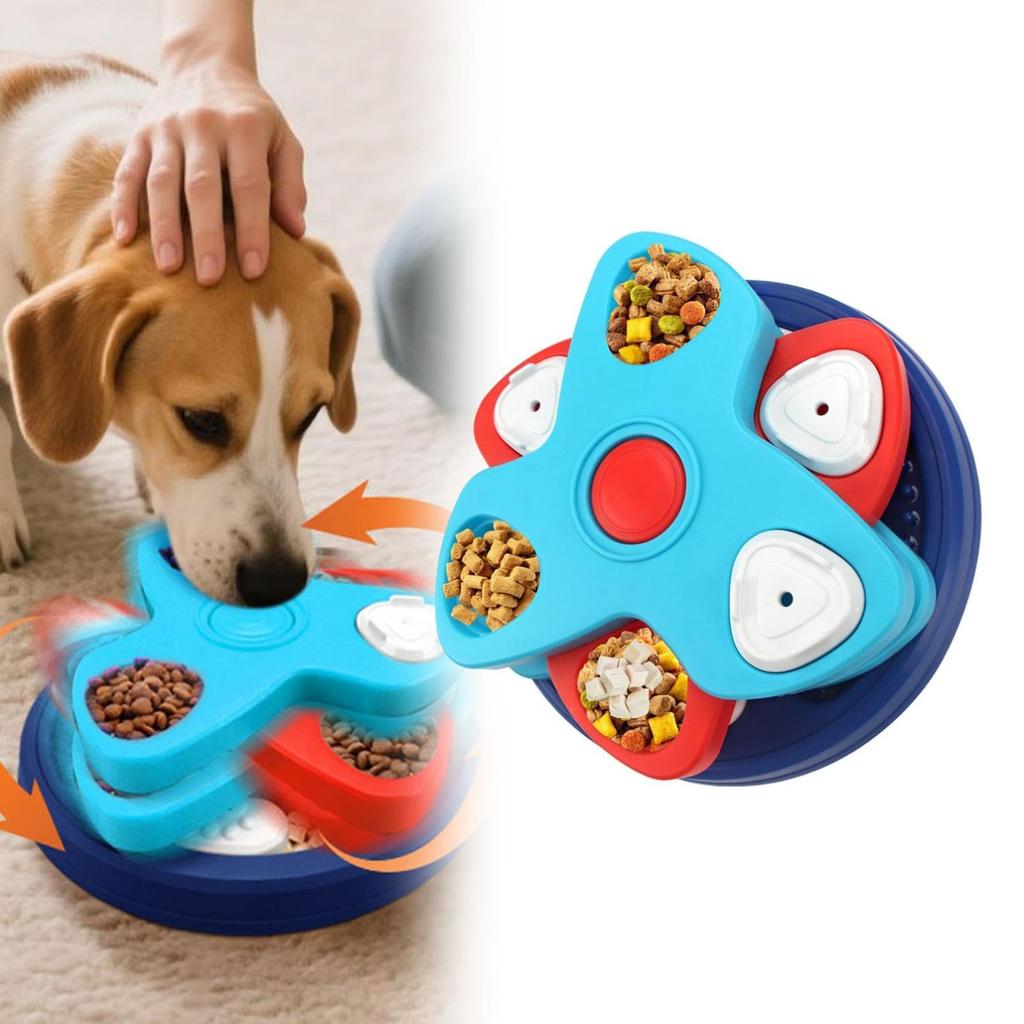 Pet Dog Slow Feeder Dog Bowl, New Dogs Puzzle Enrichment Funny Toy Rotating Plate, Multiple To Suit Small Medium And Large Dogs