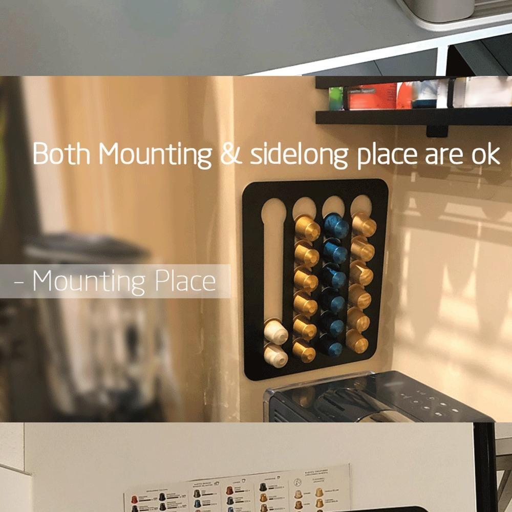 Durable Plastic Coffee Capsule Rack Black/White Coffee Capsule Organizer Wall Mount