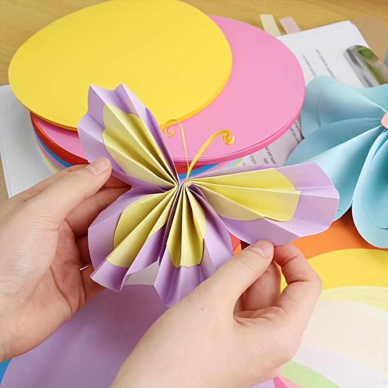 500/1000 Sheets/Set, 10 Vibrant Colors Handmade Paper Pack, Thick Round Cardstock Suitable for DIY Origami, Graffiti Art, and Decorative Projects