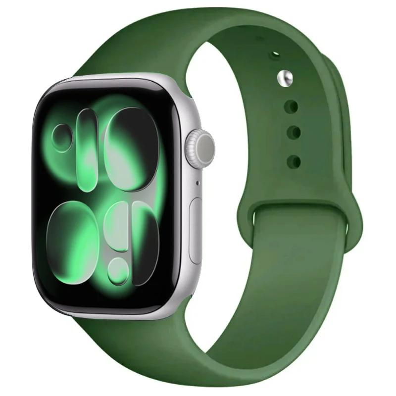 For Watch Bands 46mm 42mm 45mm 44mm 40mm Silicone Sport Bracelet Iwatch Series 11 10 - 8 7 6 5 4 SE 9 Ultra 3/2 49mm Strap