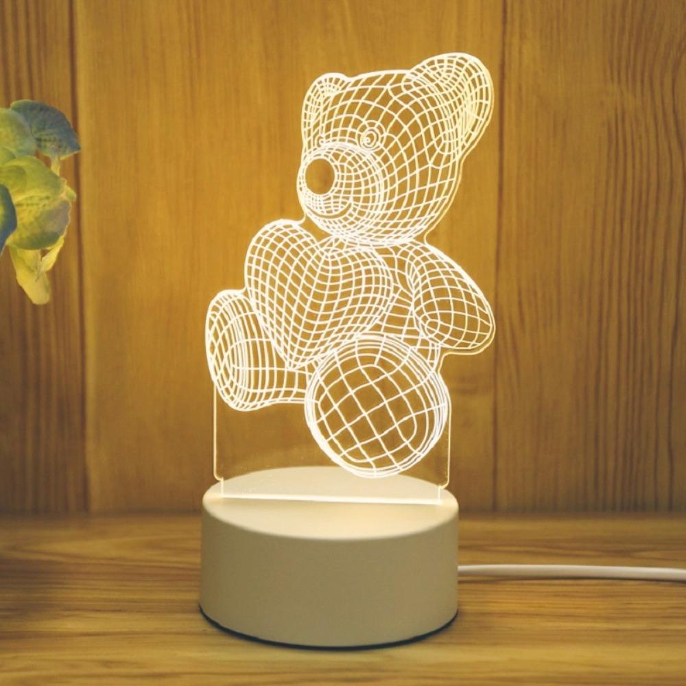 Creative Led Night Light Usb Plug Night Light Monochrome Bedside 3d Night Light