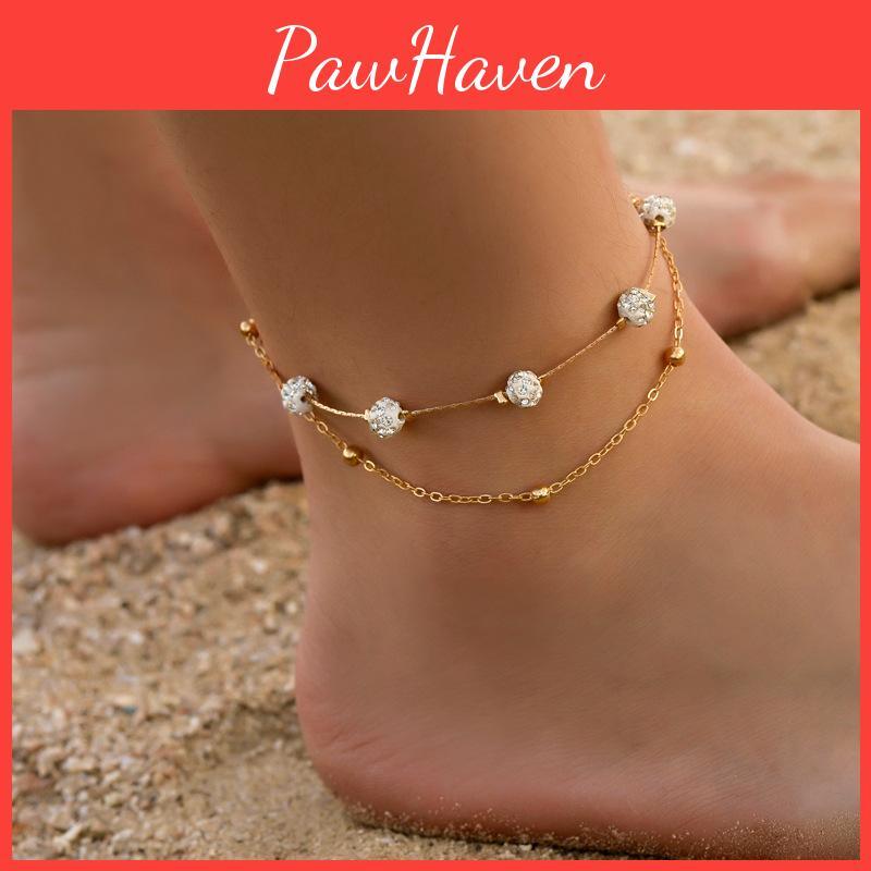 Bracelet Ankle Simple Women Overgild Color Anklet Foot Jewellery Chain Stone