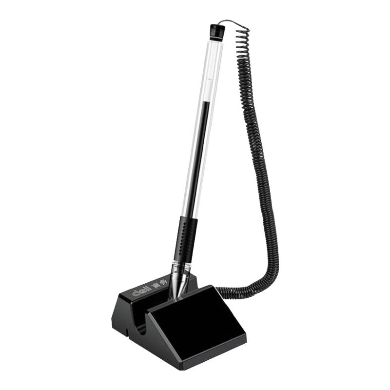Deli 6791 Adhesive Rotary Black Gel Desk Pen