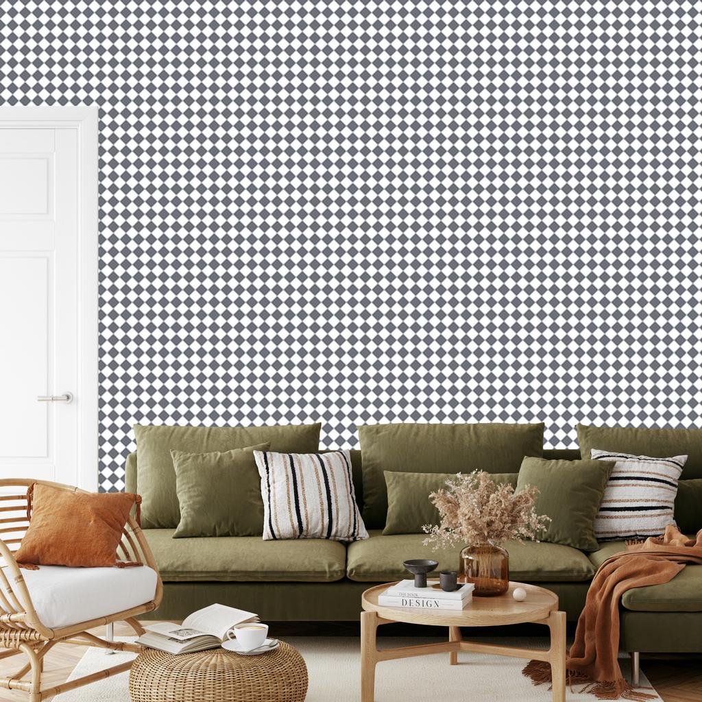 Geometric rhombus wallpaper gray and light gray 50x1000