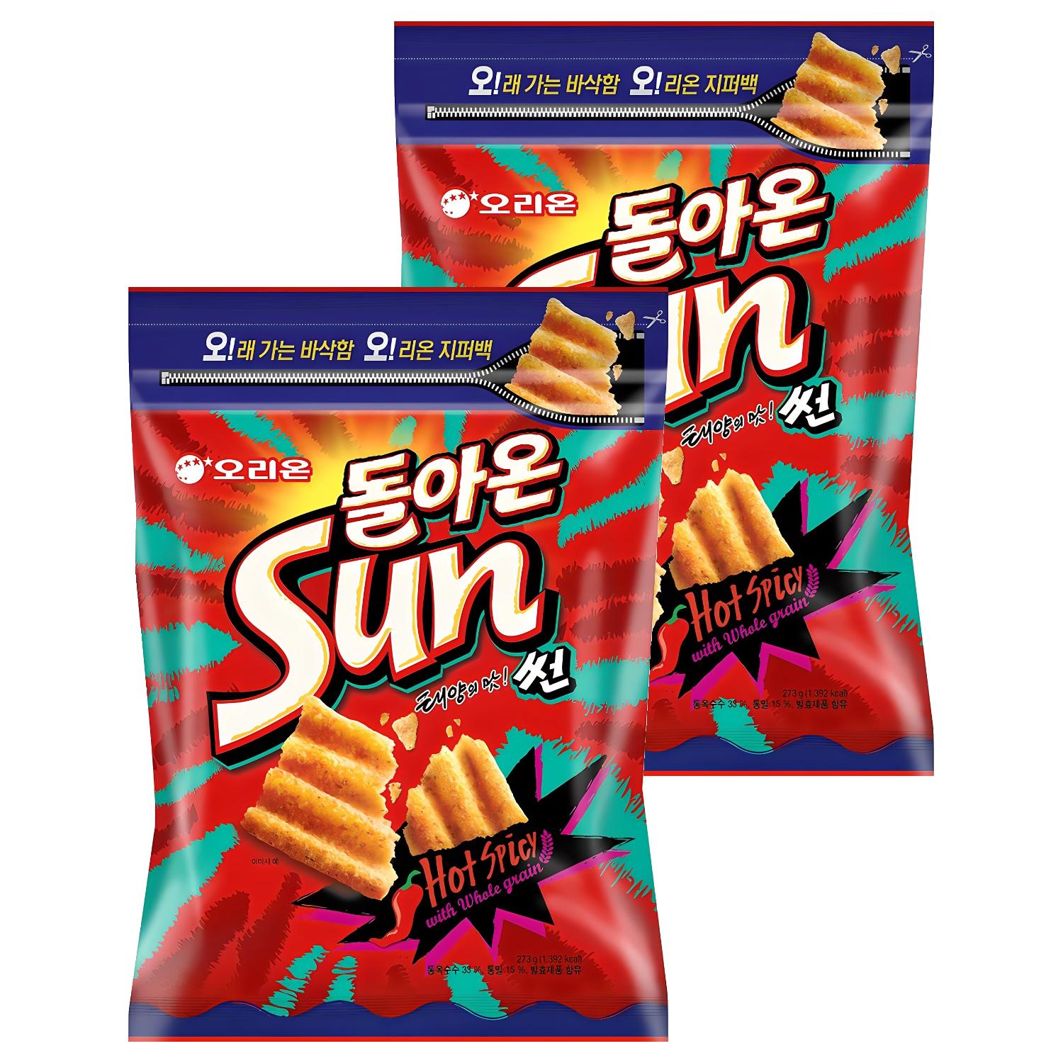 Orion Sun Pikantne Wielozbożowe Chrupki Faliste 273g 2 Opakowania black