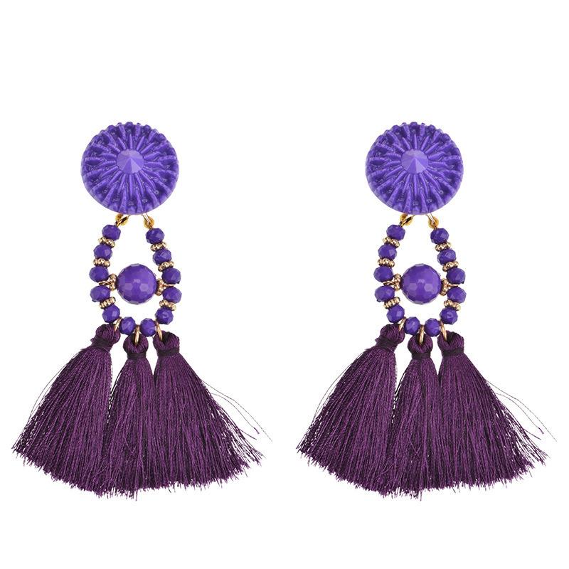 Punk Big Circle Hoop Long Tassel Earrings for Women Girls Steampunk Ear Clip Punk Style Earring Ear Ring