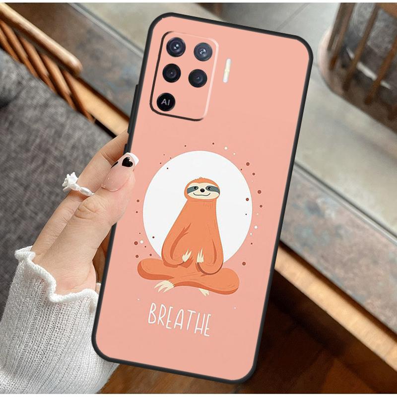 Funny Cute Sloths Phone Case For Oppo A38 A58 A74 A15 A80 A60 A40 A94 A54 A98 A78 A18 A16 A76 A96 A17 A77 A57S
