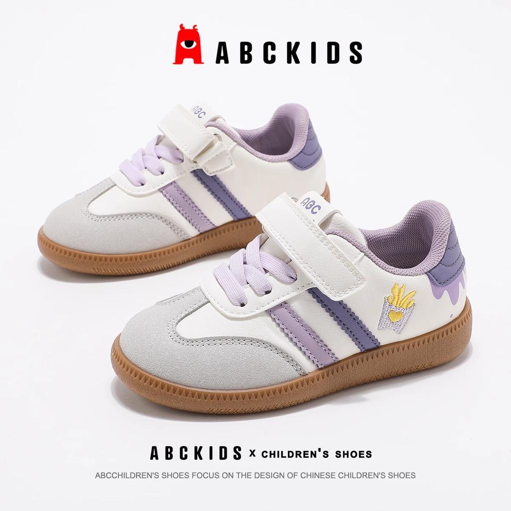 Girls' Sports Shoes 2025 New Spring and Autumn Soft-soled Velcro Casual Moral Training Shoes Medium and Older Children's Embroidered Board Shoes Low-t