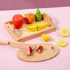 Wooden Vegetable Fruit Playset Kids Magnetic Cutting Hand Eye Coordination