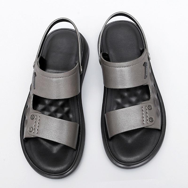 Men's Summer Fashion Crocodile Sandals Slippers Adult Leisure Comfort Thick Sole Beach Shoes Anti slip Open Toe Leather Sandals