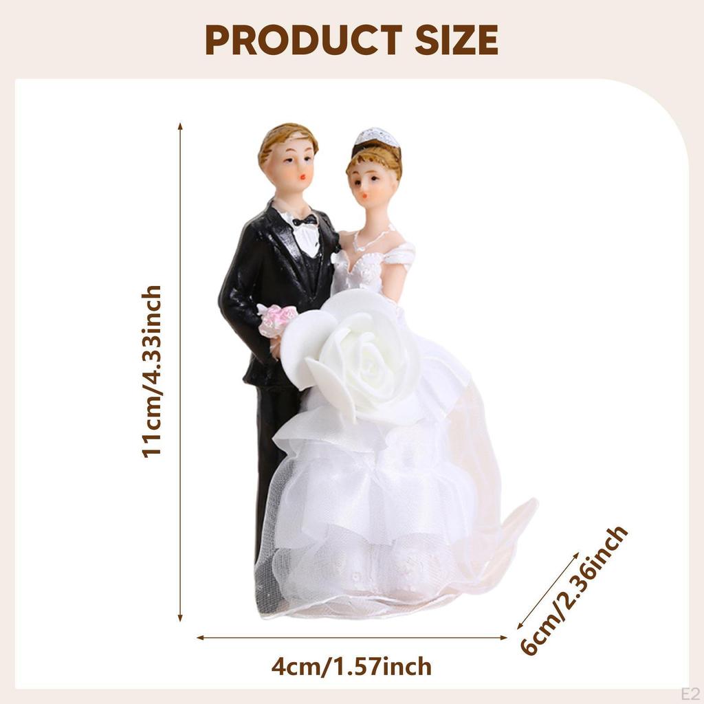 Bride And Groom Cake Toppers Decorative Figurine for Wedding Celebrations