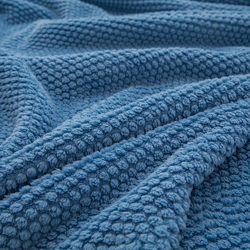 Niebieski w kropki Ciepły Gruby Koc Rzutowy Sypialnia Salon Jednokolorowy Wielofunkcyjny Koc Podróżny Kempingowe Kocyki do Spania