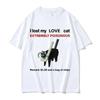 I Lost My Love Cat Funny Black Cat Meme Tshirts Unisex Women Casual Vintage Short Sleeve Tshirt Unisex Street Top