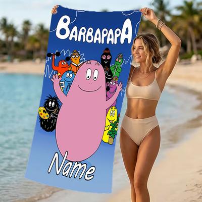 Customizable Personalized Beach Towels Barbapapa Themed designs.Suitable for the Beach, Yoga, Sports;ideal As Beach Accessories
