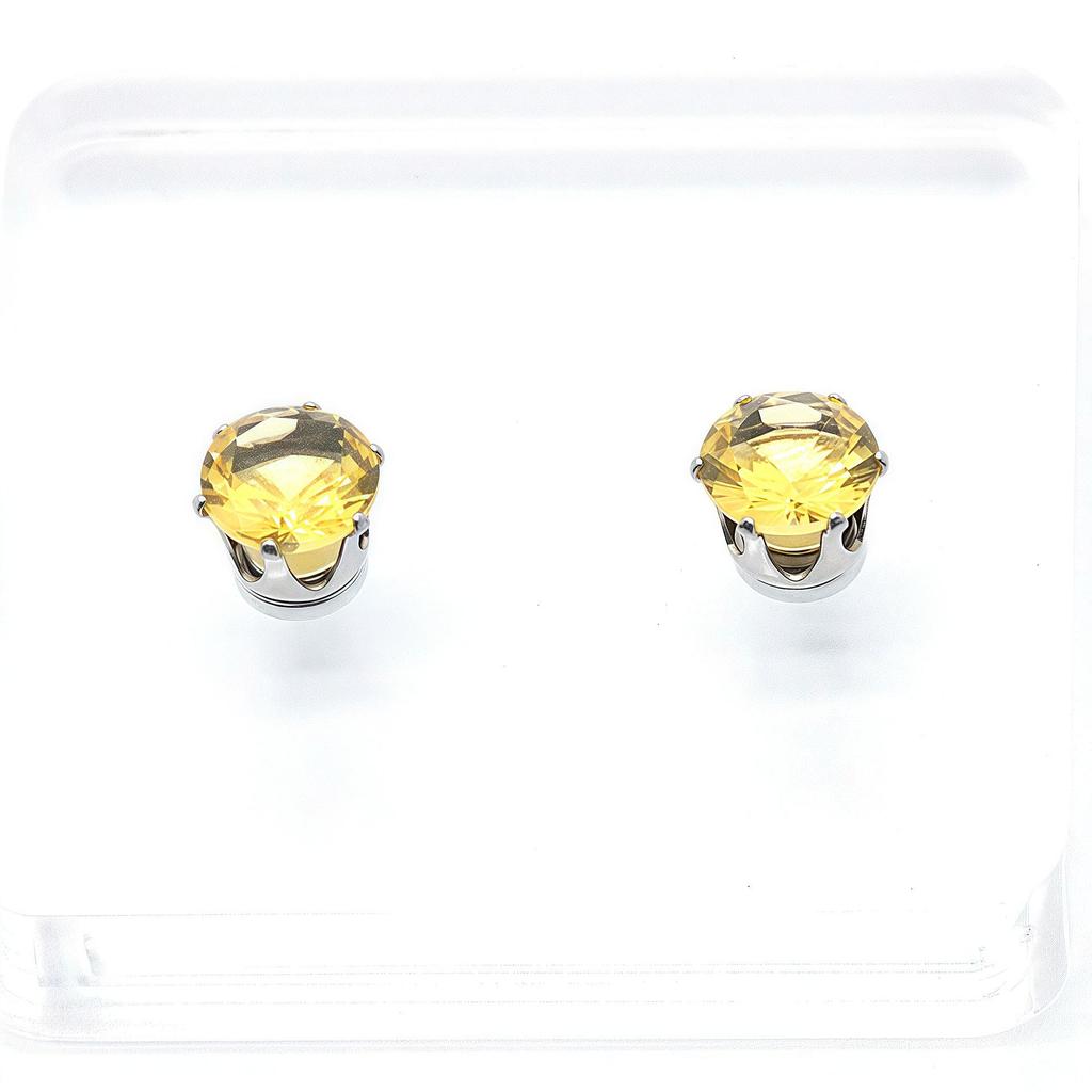 Stainless Steel Zirconia Magnetic Ear Clip - No Piercing Needed, Sparkly Hole-Free Stud for Girls