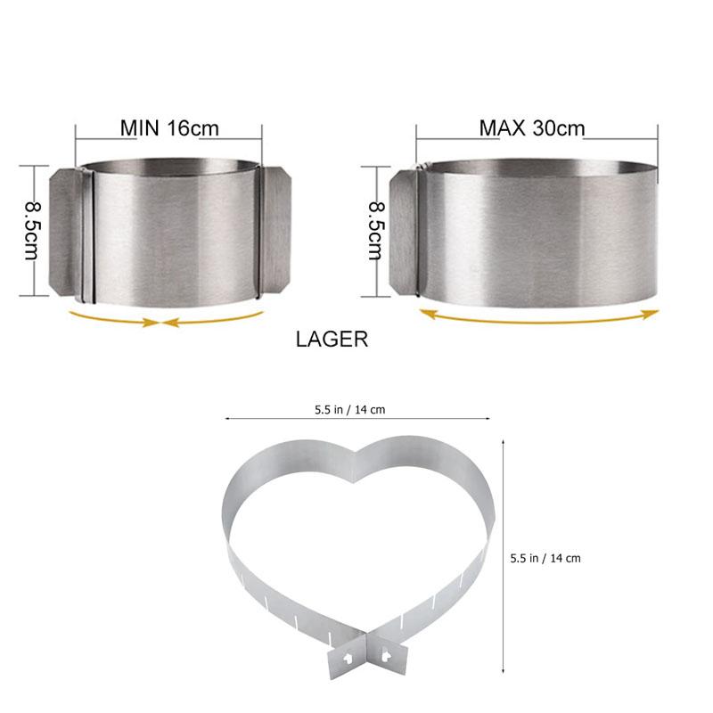 Adjustable Size Cake Mold Cake Making Stainless Steel Chocolate Chip Cookies Muffins Mousse Dessert Cake Decorating Baking Tools