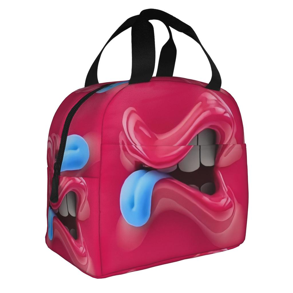 Funny Expression  Portable Lunch Box for Women Waterproof  Thermal Cooler Food Insulated Lunch Bag School