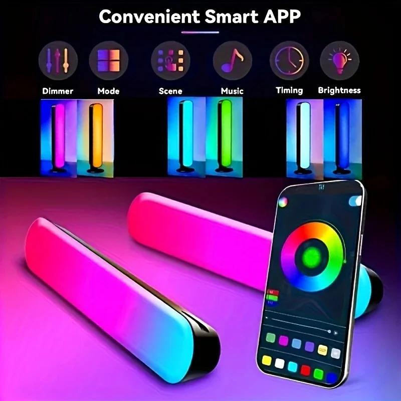 2pcs RGB Led Light Bar Music Rhythm Lights for Gaming Room Tv and Party Decoration Sync with Music Rgb Desk Lamp