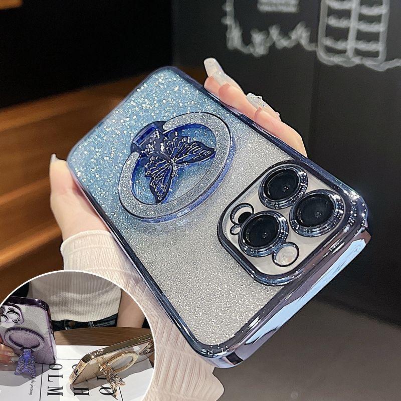 Butterfly Ring Stand Phone Case For MOTOROLA Moto G73 G53 G23 G13 G82 G84 G54 5G G72 G62 G52 G42 G32 G22 G60S G60 G31 G41 Cover