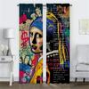 Anti-mosquito Curtains for Living Room Curtain Hip Hop Personality Kitchen Curtains 2 Pieces Tulle for Bedroom Shades Partition