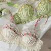 Womens Floral Embroidery Wireless Push Up Bralette Cute Lace Bra