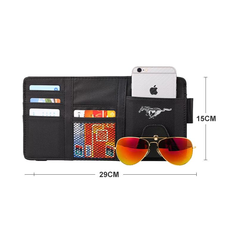 1Pcs Car Sun Visor Point Type Multi-function Storage Bag For Ford Mustang F10 Zapatillas Miniatura Gt Shelby 2005 2015 Mujer 2012 Kuga