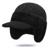 Unisex Winter Hat Plush Fur Lined Warm Earflap Cap Stylish Soft Beanie Hat Outdoor Thick Ski Sports Knitted Hat