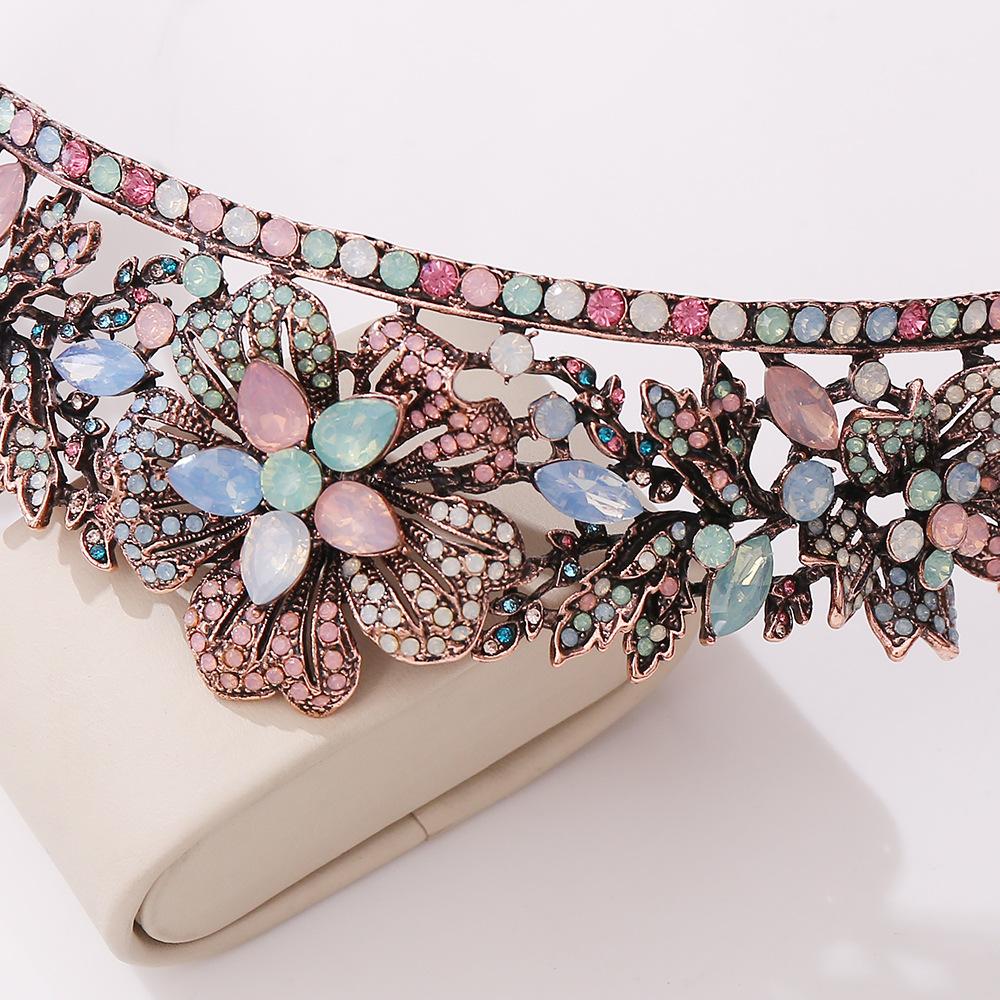 Новый свадебный головной убор повязка на голову корона в стиле барокко дворец цветной — фото 5