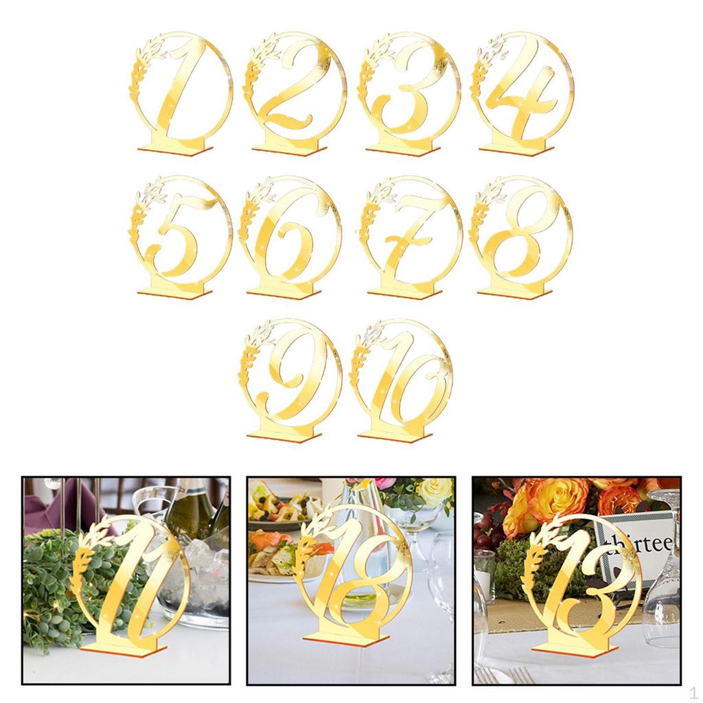 Heavy Duty Table Number Cards Plates with Base Decorative Acrylic Seating for