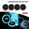 1/2Pcs Luminous Car Coaster Water Cup Holder Pad Anti-slip Mat For MINI WORKS One Cooper JCW R60 R59 R58 R57 R56 R55 F55