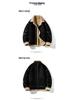Men's Winter Suede Leather Jacket: Loose Fit, Turn-Down Collar, Fleece Lined, Thickened Leather Fur, Streetwear Outerwear.
