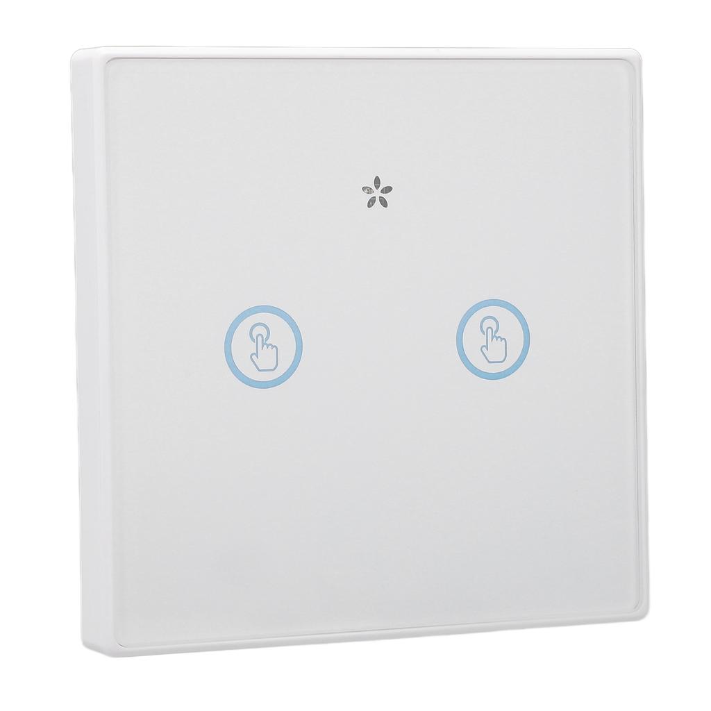 Smart Wireless Touch Panel Switch 433MHz Wiring Free Remote Control Waterproof for Home 2 Gang
