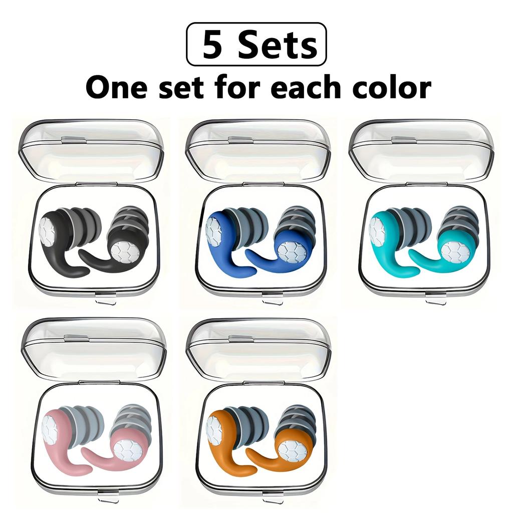 HUAK 1 Pair Soft Silicone Earplugs - Noise Canceling, Comfortable Fit, for Sleep, Swimming, Creating a Silent Environment