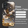 Stylish Eagle Golden Diamond Pattern Tempered Glass Phone Case for Samsung Galaxy S25 Ultra S24 S23 Plus S22+ S21 S20 FE Covers