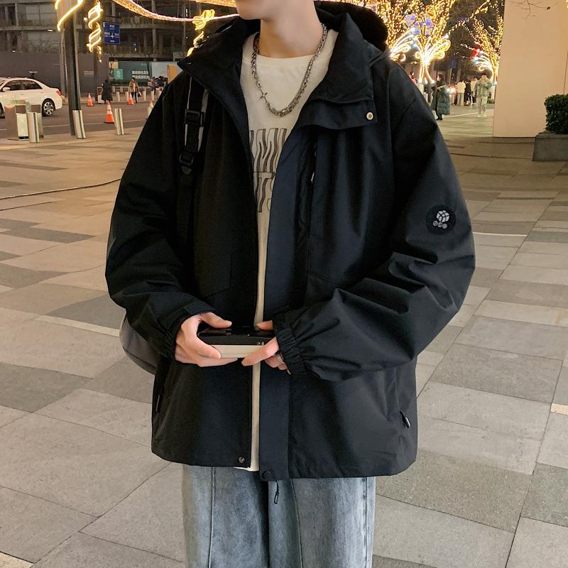 Spring and Autumn Tooling Jacket Jacket Men's New Hooded Casual Early Autumn Autumn Thin Sports Ruffian Handsome Jacket