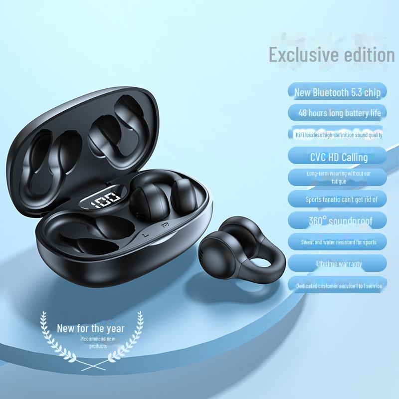 

Беспроводная Bluetooth-гарнитура X58 Conduction: Конструкция с зажимом, шумоподавление, длительное время работы от аккумулятора, идеально подходит для занятий спортом и звонков X58 Clip-on чёрный