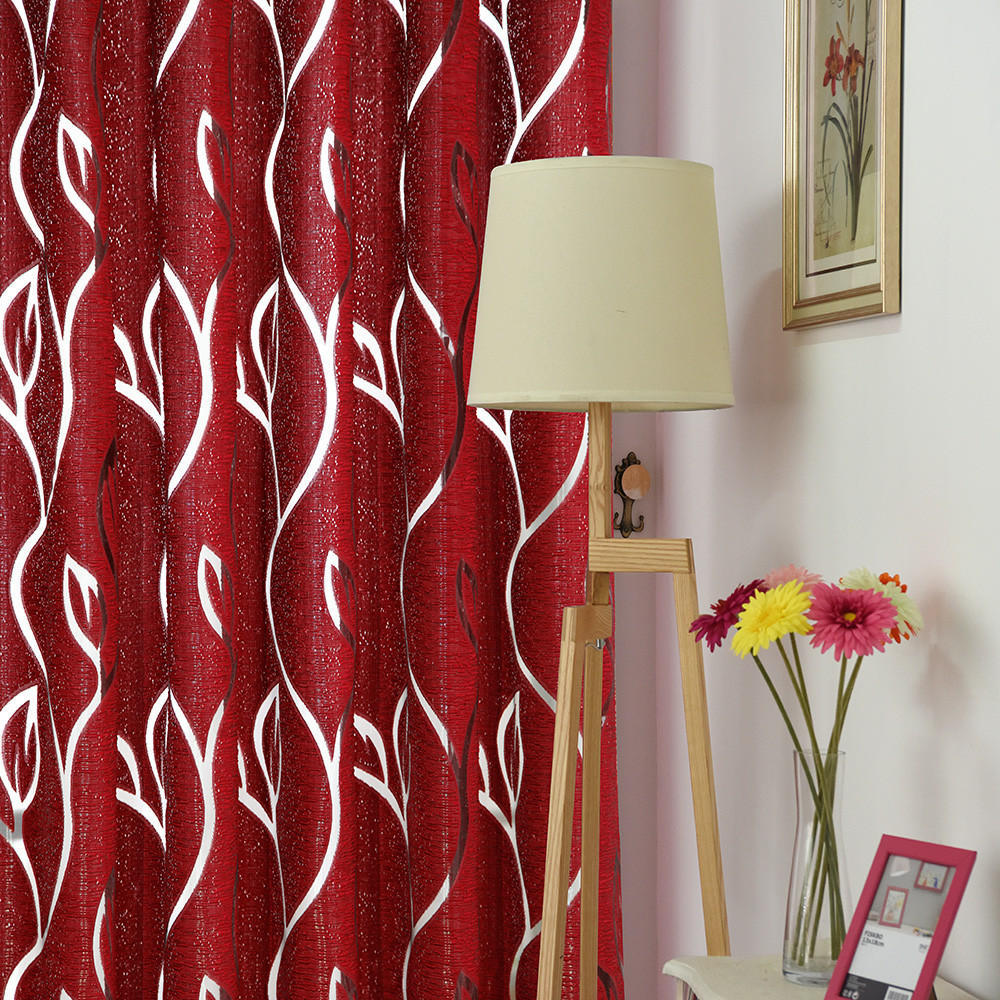 1 PCS Vines Leaves Tulle Door Window Curtain Drape Panel Sheer Scarf Valances