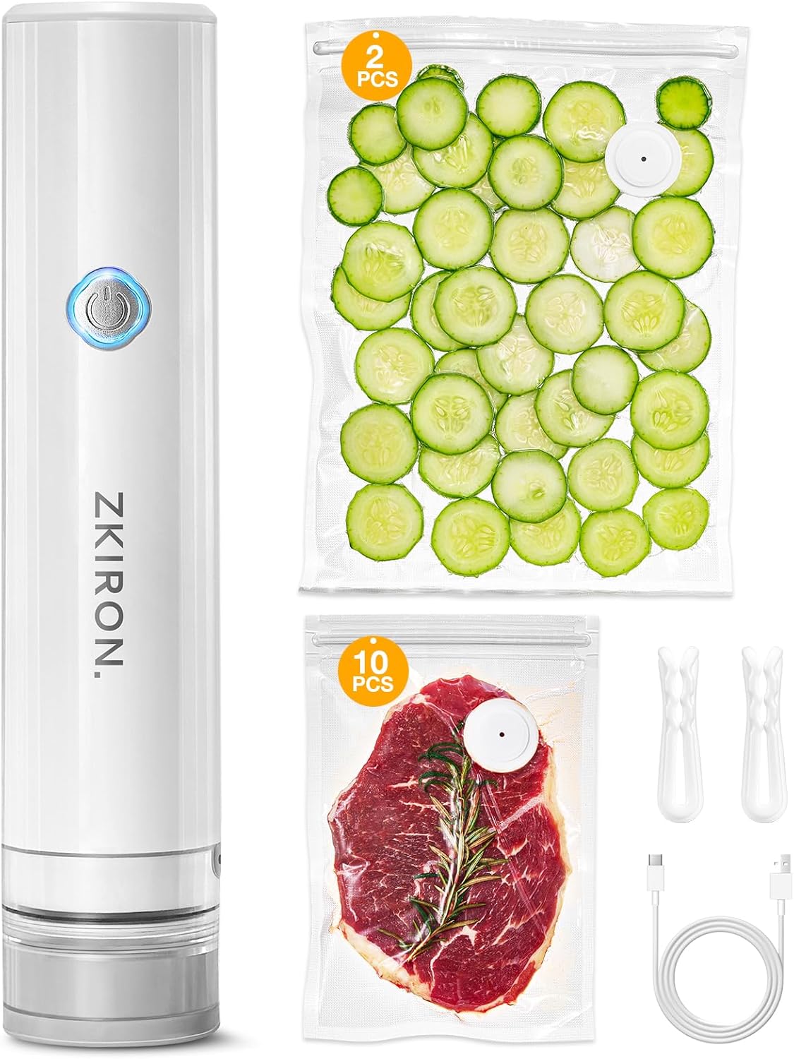 Handheld Vacuum Sealer for Food - Cordless Portable Food Vacuum Sealer with 12 Reusable United States