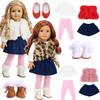 4Pcs Doll Clothes Skirts Vests Boots,Cute Daily Autumn/Winter Set For 43CM Baby Doll&18Inch American Doll Accessories,Girl Toys