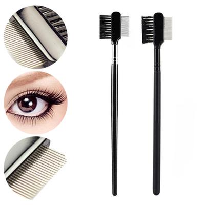 Yousheng Doppelseitiger Augenbrauenpinsel mit Stahlkamm Mehrzweck 2-in-1 Augenbrauen-Stylingpinsel Tragbar Reise Damen Make-up Pflege Werkzeuge