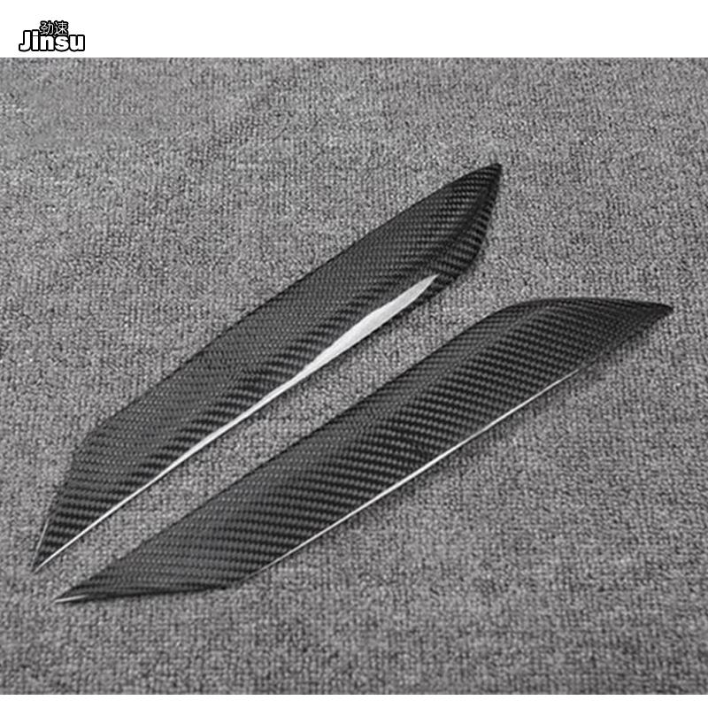 For Toyota Mark X 2004 - 2009 Carbon Fiber Headlight Cover Eyebrows Reiz Fiber Glass Primer Car Front Lamp Eyelids Sticker 2Pcs