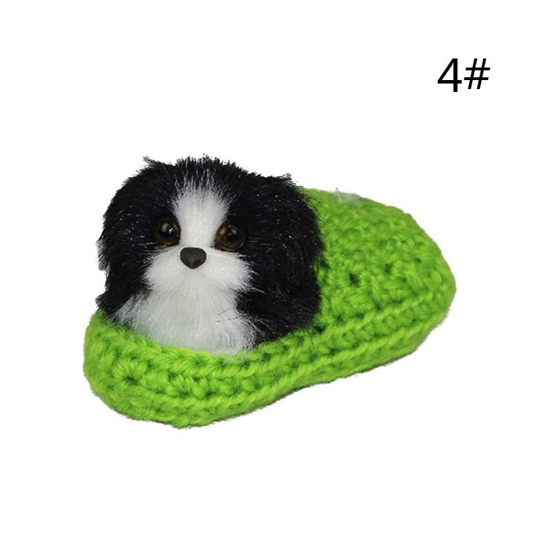 

Симпатичная мини-кукла-симулятор животного, плюшевая игрушка для спящих собак со звуком для декора, подарки зелёный