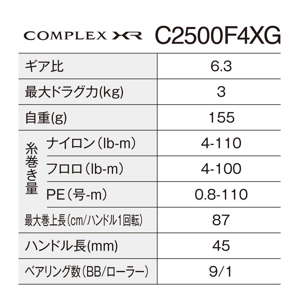 SHIMANO Spinning Reel 25 Complex XR C2500 F4 XG